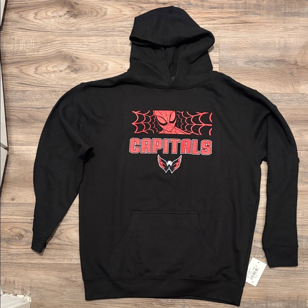 NWT Black Spider-Man/Capitals Hoodie